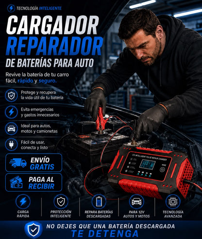 PowerPulse™ Cargador Reparador de Baterías Inteligente