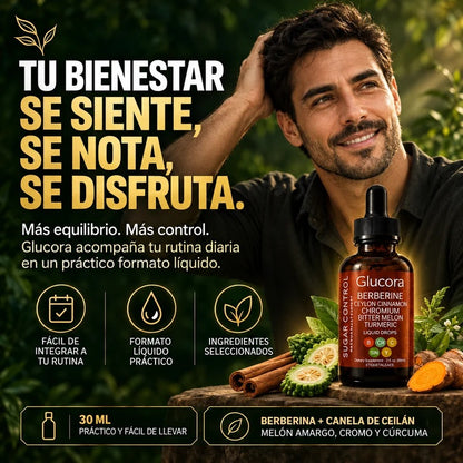 Glucora Berberina™ – Gotas Líquidas para Recuperar el Control de tu Día | 30ml